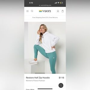 Vuori Restore half zip hoodie